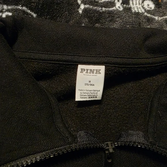PINK Victoria's Secret Black Half-Zip Pullover Sweatshirt - Picture 3 of 4